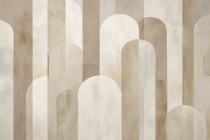 Beżowa fototapeta do salonu, sypialni | Jasna dekoracja do wnętrz Art Deco | Beż, Krem, brąz 94145 Naklejkomania - zdjecie 2 - miniatura