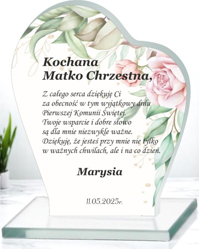 Statuetka Podziękowanie dla Rodziców Chrzestnych Pierwsza Komunia Święta | Prezent dla Ojca Chrzestnego, Matki Chrzestnej Komunia 66082 - zdjęcie 3