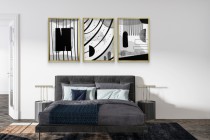 Czarno- białe abstrakcyjne plakaty do salonu i sypialni | Dekoracja Ścienna Modern Art 81810 Naklejkomania - zdjecie 6 - miniatura