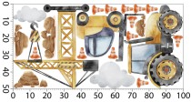 Ozdobne naklejki na ścianę- plac budowy, dźwig, traktor | Dekoracje dla przedszkolaka, do pokoju chłopca T42151 Naklejkomania - zdjecie 5 - miniatura