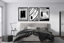 Czarno- białe abstrakcyjne plakaty do salonu i sypialni | Dekoracja Ścienna Modern Art 81810 Naklejkomania - zdjecie 7 - miniatura
