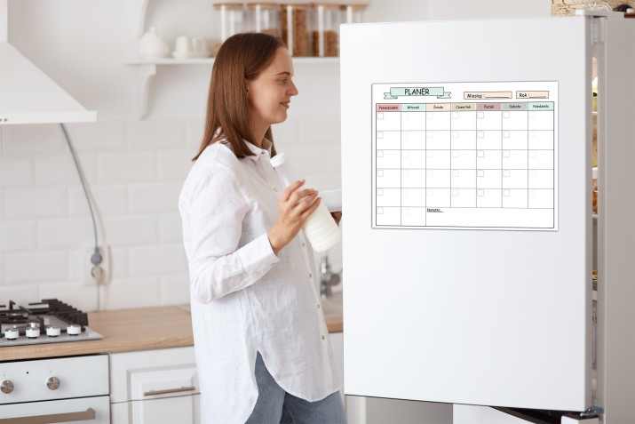 Planer magnetyczny na lodówkę | Harmonogram, Organizer, Kalendarz na magnes + Notes Lista zakupów i pisak 4654 - zdjęcie 5