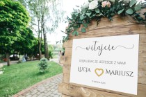 Elegancka Tablica powitalna na wesele | Napis Witajcie z imionami i datą | Przywitanie gości na weselu 61750 Naklejkomania - zdjecie 5 - miniatura
