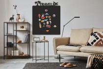 Samoprzylepna Tablica magnetyczna na magnesy z podróży na ścianę- Travels 58x70 67415 Naklejkomania - zdjecie 3 - miniatura