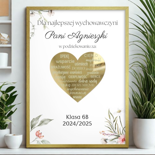Eleganckie Podziękowanie dla Nauczyciela | Prezent, Upominek dla wychowawcy | Plakat na Zakończenie Roku Szkolnego 61761 - zdjęcie 3