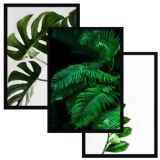 Plakaty w ramie komplet trzech plakatów styl skandynawski monstera KP 020 Naklejkomania - zdjecie 1 - miniatura