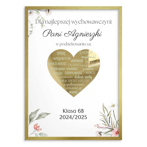 Eleganckie Podziękowanie dla Nauczyciela | Prezent, Upominek dla wychowawcy | Plakat na Zakończenie Roku Szkolnego 61761