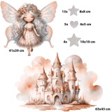 Dziecięca Naklejka na ścianę- Wróżka, Zamek, Gwiazdki | Piękna dekoracja do sypialni dziecka T42142 Naklejkomania - zdjecie 4 - miniatura