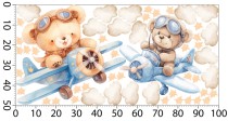 Naklejka Ścienna do Pokoju Dziecka- misie w samolotach | Pastelowe obrazki na ścianę T42133 Naklejkomania - zdjecie 4 - miniatura