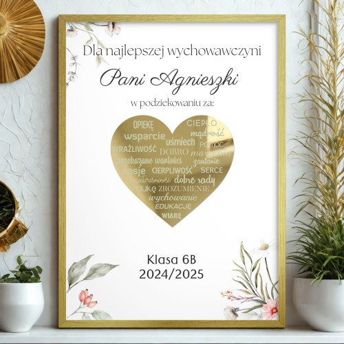 Eleganckie Podziękowanie dla Nauczyciela | Prezent, Upominek dla wychowawcy | Plakat na Zakończenie Roku Szkolnego 61761 - zdjęcie 4