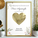 Eleganckie Podziękowanie dla Nauczyciela | Prezent, Upominek dla wychowawcy | Plakat na Zakończenie Roku Szkolnego 61761 - miniaturka 4