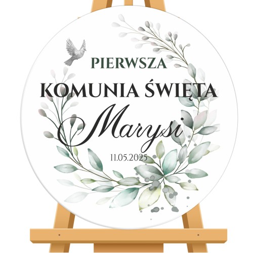 Tablica powitalna na Pierwszą Komunię Świętą Pamiątka Ozdobna tablica 3D z imieniem 61735