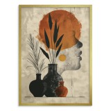 Beżowy Plakat do wnętrz w stylu boho, etno | Artystyczna grafika z pomarańczowym słońcem 61758 Naklejkomania - zdjecie 2 - miniatura