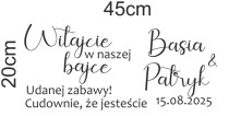 Powitanie gości na weselu- napisy na lustro, szybę, okno | Naklejki na lustro Ślubne Imiona + Data 66734 Naklejkomania - zdjecie 3 - miniatura