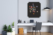 Samoprzylepna Czarna Tablica magnetyczna na magnesy z podróży na ścianę 58x70cm 67413 Naklejkomania - zdjecie 4 - miniatura