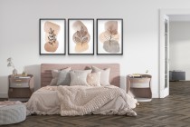 Plakaty w beżach i brązach- Liście line art | Dekoracja ścienna w stylu boho 81812 Naklejkomania - zdjecie 6 - miniatura