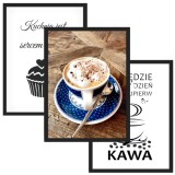 Zestaw plakatów trzy plakaty na ścianę do kuchni w ramie  KUCH 1 Naklejkomania - zdjecie 1 - miniatura