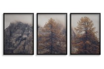 Nastrojowe Plakaty na ścianę- Las i Górskie szczyty we mgle | Styl skandynawski, boho- dekoracje ścienne 81829 Naklejkomania - zdjecie 2 - miniatura