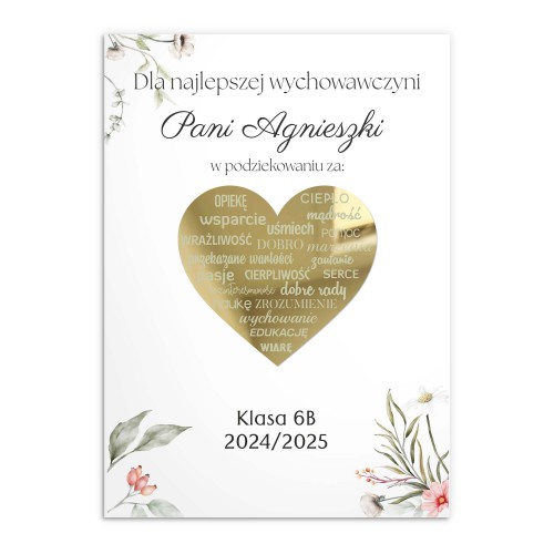 Eleganckie Podziękowanie dla Nauczyciela | Prezent, Upominek dla wychowawcy | Plakat na Zakończenie Roku Szkolnego 61761 - zdjęcie 2