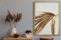Minimalistyczny Plakat ze Złotym Liściem Palmy | Elegancka dekoracja do przedpokoju, salonu, biura 61757 Naklejkomania - zdjecie 4 - miniatura