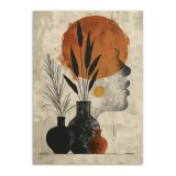 Beżowy Plakat do wnętrz w stylu boho, etno | Artystyczna grafika z pomarańczowym słońcem 61758 Naklejkomania - zdjecie 5 - miniatura