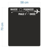 Samoprzylepna Tablica magnetyczna na magnesy z podróży na ścianę- Nasze podróże małe i duże 58x70cm 67414 Naklejkomania - zdjecie 2 - miniatura