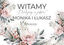 Plakat na wejście do sali- Powitanie gości weselnych | Elegancka Tablica powitalna | Napis Witamy z imionami i datą 61748 Naklejkomania - zdjecie 2 - miniatura