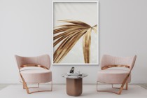 Minimalistyczny Plakat ze Złotym Liściem Palmy | Elegancka dekoracja do przedpokoju, salonu, biura 61757 Naklejkomania - zdjecie 5 - miniatura