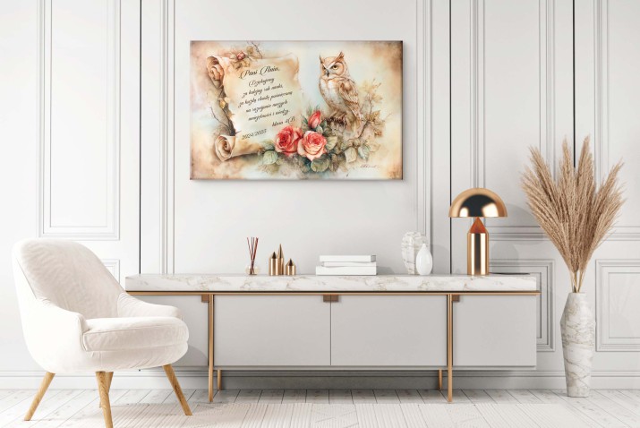 Prezent dla nauczyciela, wychowawcy na Zakończenie Roku Szkolnego- Obraz na płótnie z Podziękowaniem 81852 - zdjęcie 3