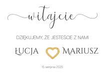 Elegancka Tablica powitalna na wesele | Napis Witajcie z imionami i datą | Przywitanie gości na weselu 61750 Naklejkomania - zdjecie 2 - miniatura