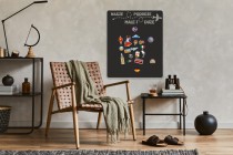 Samoprzylepna Tablica magnetyczna na magnesy z podróży na ścianę- Nasze podróże małe i duże 58x70cm 67414 Naklejkomania - zdjecie 3 - miniatura