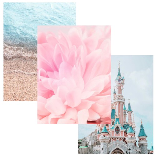 Zestaw trzech pastelowych plakatów styl skandynawski Disneyland KP030