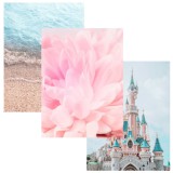 Zestaw trzech pastelowych plakatów styl skandynawski Disneyland KP030 Naklejkomania - zdjecie 1 - miniatura
