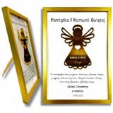Pamiątka Pierwszej Komunii Świętej ramka ze złotym aniołkiem 61699 Naklejkomania - zdjecie 1 - miniatura