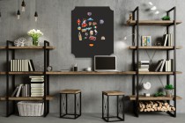 Samoprzylepna Czarna Tablica magnetyczna na magnesy z podróży na ścianę 58x70cm 67413 Naklejkomania - zdjecie 3 - miniatura