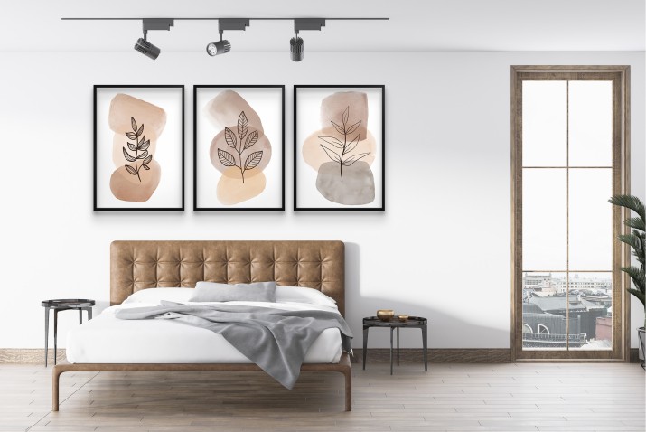 Plakaty w beżach i brązach- Liście line art | Dekoracja ścienna w stylu boho 81812 - zdjęcie 8