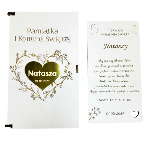 Pierwsza Komunia Święta- Pudełko na pieniądze, Pamiątka Pierwszej Komunii | Prezent na Komunię dla dziewczynki, chłopca 66436 - zdjęcie 2