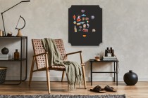 Samoprzylepna Czarna Tablica magnetyczna na magnesy z podróży na ścianę 58x70cm 67413 Naklejkomania - zdjecie 5 - miniatura