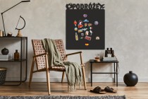 Samoprzylepna Tablica magnetyczna na magnesy z podróży na ścianę- Podróże 58x70 67416 Naklejkomania - zdjecie 4 - miniatura