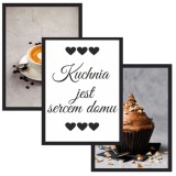 Zestaw trzech plakatów plakaty na ścianę do kuchni KP175 Naklejkomania - zdjecie 1 - miniatura
