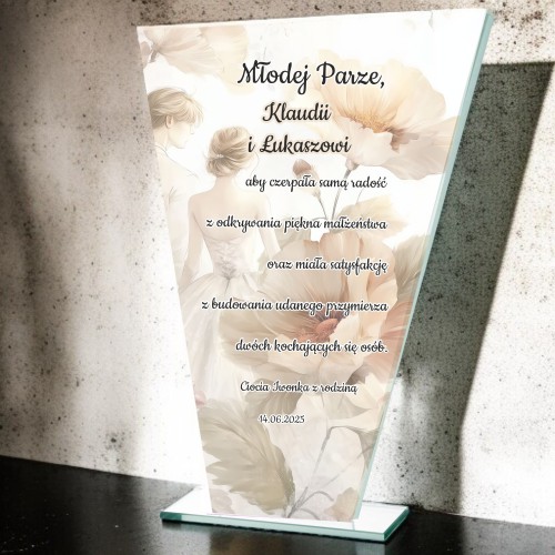 Statuetka na wesele z życzeniami- Pamiątka ślubu | Prezent ślubny, życzenia dla Nowożeńców 81800 - zdjęcie 3