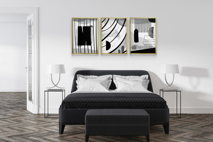 Czarno- białe abstrakcyjne plakaty do salonu i sypialni | Dekoracja Ścienna Modern Art 81810 - zdjęcie 5