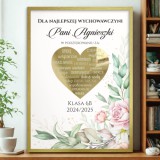 Plakat ze złotym sercem- Podziękowanie dla nauczyciela na Zakończenie Roku | Prezent dla wychowawcy 61765 Naklejkomania - zdjecie 4 - miniatura