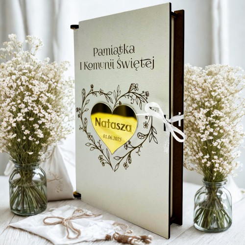 Pierwsza Komunia Święta- Pudełko na pieniądze, Pamiątka Pierwszej Komunii | Prezent na Komunię dla dziewczynki, chłopca 66436 - zdjęcie 3