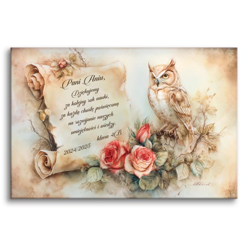 Prezent dla nauczyciela, wychowawcy na Zakończenie Roku Szkolnego- Obraz na płótnie z Podziękowaniem 81852 - zdjęcie 2