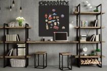 Samoprzylepna Tablica magnetyczna na magnesy z podróży na ścianę- Podróże 58x70 67416 Naklejkomania - zdjecie 3 - miniatura