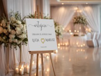 Elegancka Tablica powitalna na wesele | Napis Witajcie z imionami i datą | Przywitanie gości na weselu 61750 Naklejkomania - zdjecie 4 - miniatura