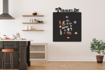 Samoprzylepna Tablica magnetyczna na magnesy z podróży na ścianę- Travels 58x70 67415 Naklejkomania - zdjecie 5 - miniatura
