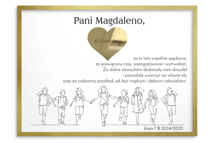 Eleganckie Podziękowanie dla Nauczyciela | Prezent, Upominek dla wychowawcy | Plakat na Zakończenie Roku Szkolnego 81807 Naklejkomania - zdjecie 1