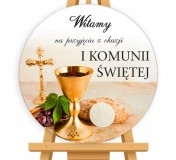 Tablica powitalna Pierwsza Komunia Święta - Ozdobna tablica 3D Dekoracja na Komunię Świętą  61742 Naklejkomania - zdjecie 1 - miniatura